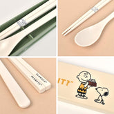 Snoopy 史努比 HAVE A MEAL蓋子組合 筷子 勺子 18cm